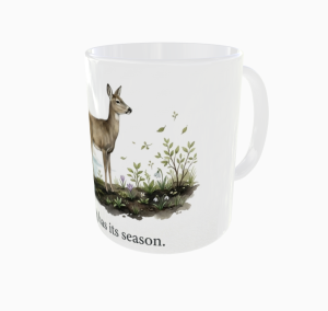 Everything Has Its Season – kubek ceramiczny, widok z prawej strony