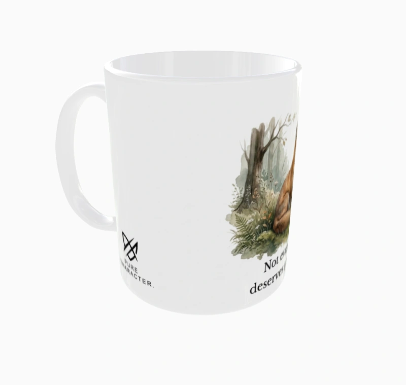 Not Every Battle Deserves Your Energy – kubek ceramiczny, widok z lewej strony