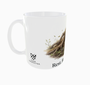 Rest. Recover. Return – kubek ceramiczny, widok z prawej strony