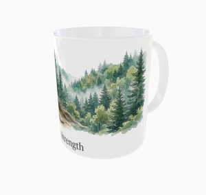 Quiet Strength – kubek ceramiczny, widok z prawej strony