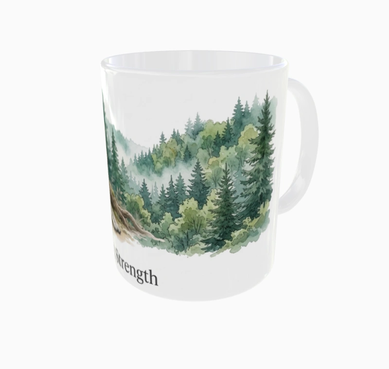 Quiet Strength – kubek ceramiczny, widok z prawej strony
