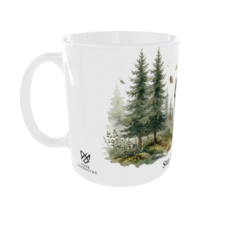 Stay Wild. Stay Calm. – kubek ceramiczny, widok z lewej strony