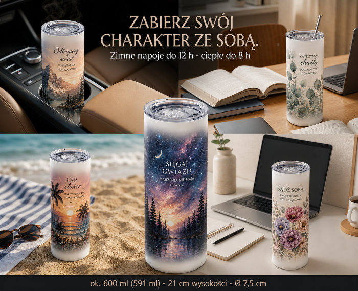 Tumblery Pure Character z autorskimi nadrukami