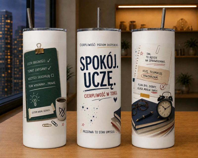 Tumbler Spokój. Uczę. – dla nauczyciela, 591 ml