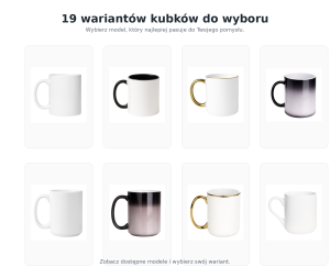 Warianty kubków firmowych do personalizacji z logo