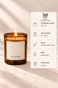 Karta techniczna świecy sojowej Pure Character – 200 ml, ok. 160 g